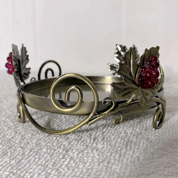 Vintage Party Lite Metal Candle Base Candle Holder Grapevine - Picture 3 of 11